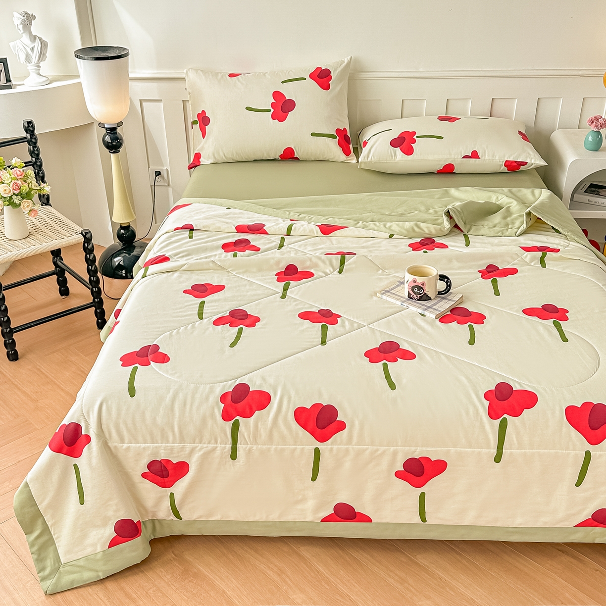 91家纺网 家纺一手货源 找家纺 首选家纺 2026春夏新款100%全棉纯棉棉花夏被夏凉被空调被 青岛浪漫