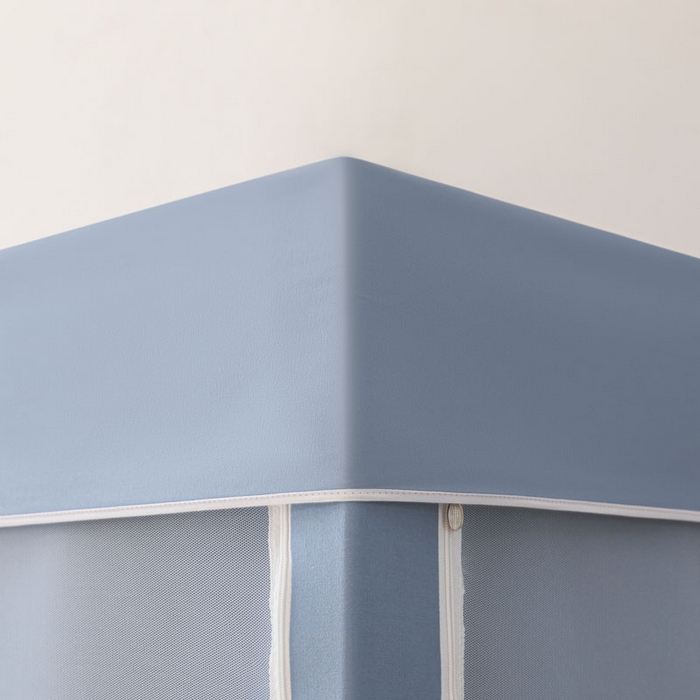 91家纺网 家纺一手货源 找家纺 壹和 2026新款强遮光纳米技术静电植绒环保透气床帘加密纱学生蚊帐 爱心萌犬