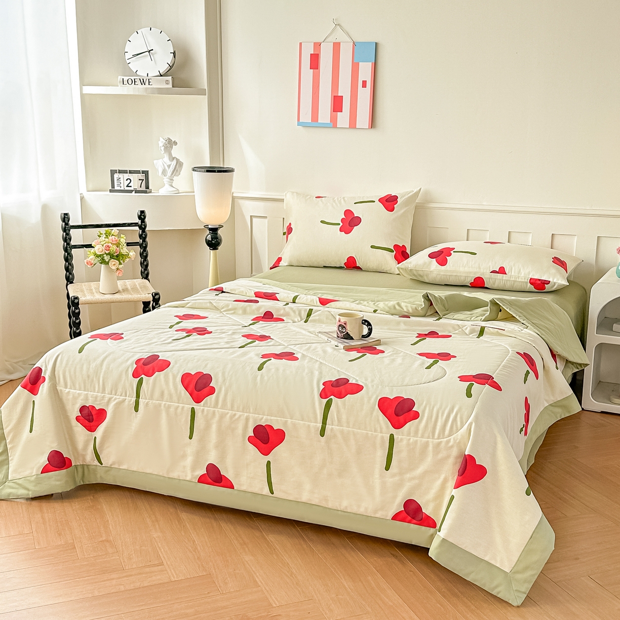 91家纺网 家纺一手货源 找家纺 首选家纺 2026春夏新款100%全棉纯棉棉花夏被夏凉被空调被 青岛浪漫