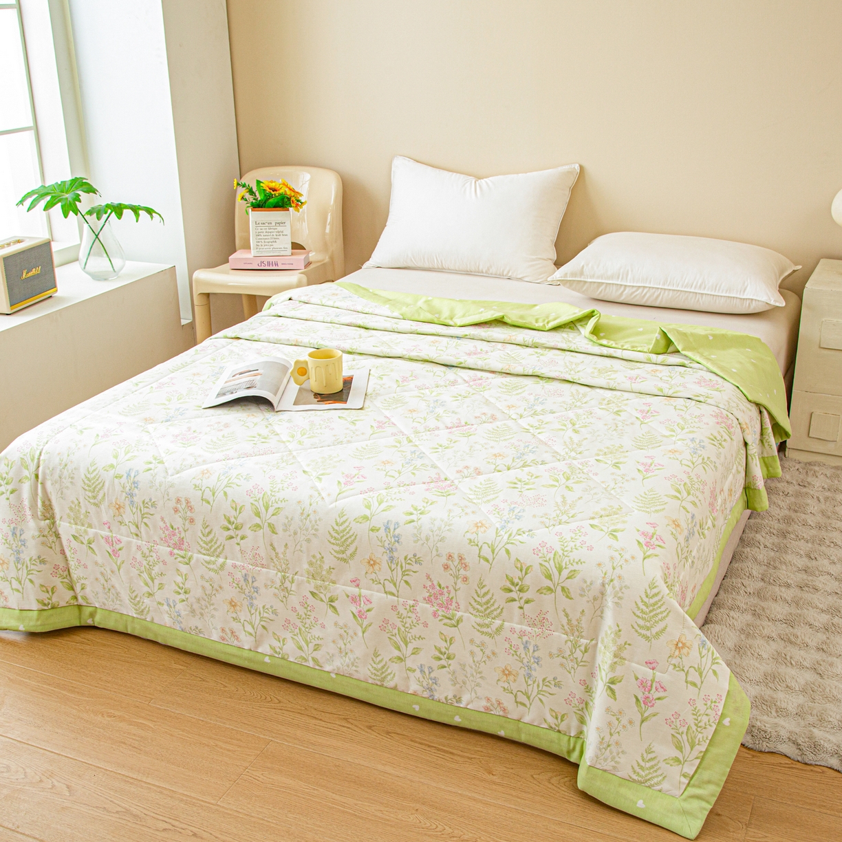 91家纺网 家纺一手货源 找家纺 美之润2026新款A类全棉印花夏被空调被夏凉被 花田妙语