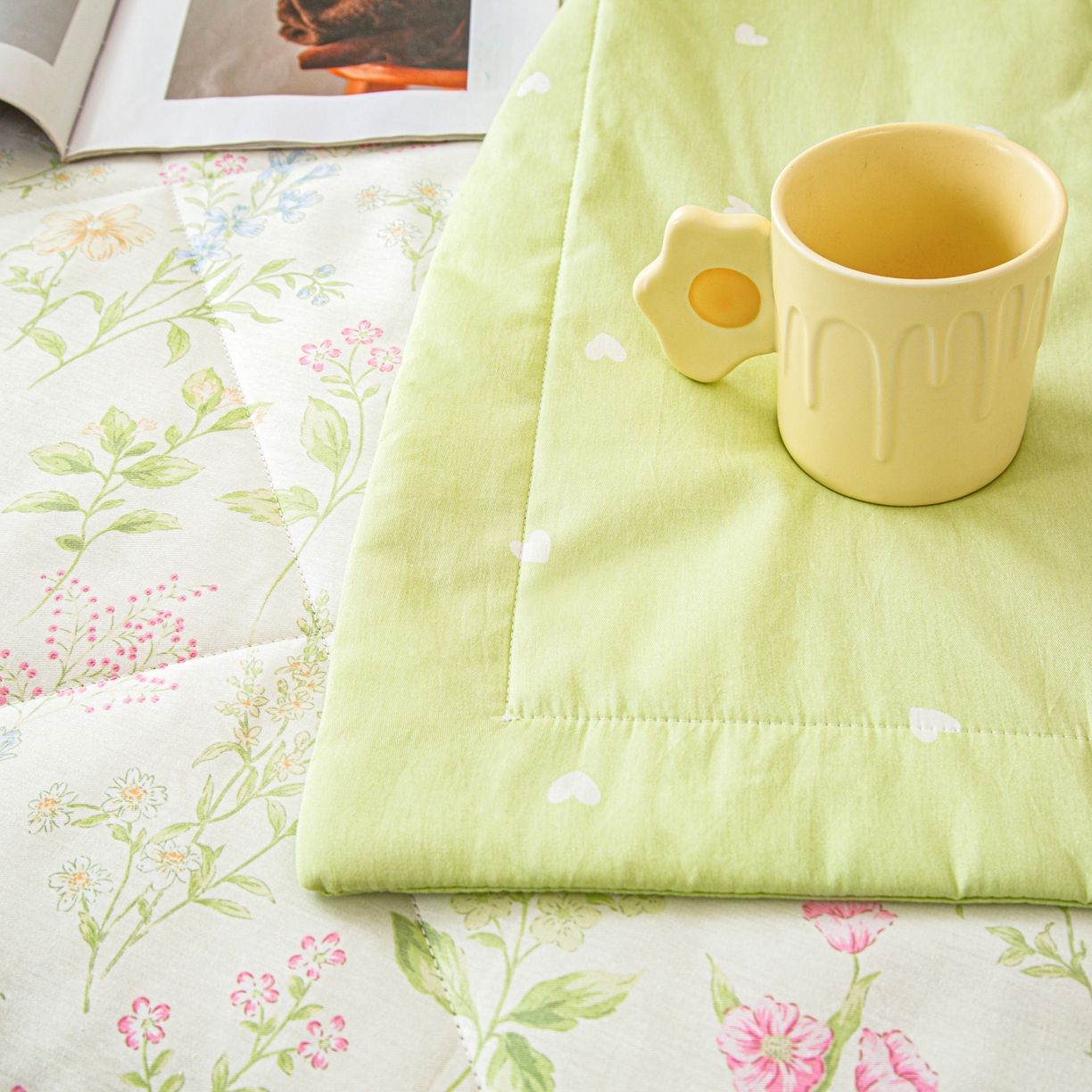 91家纺网 家纺一手货源 找家纺 美之润2026新款A类全棉印花夏被空调被夏凉被 花田妙语