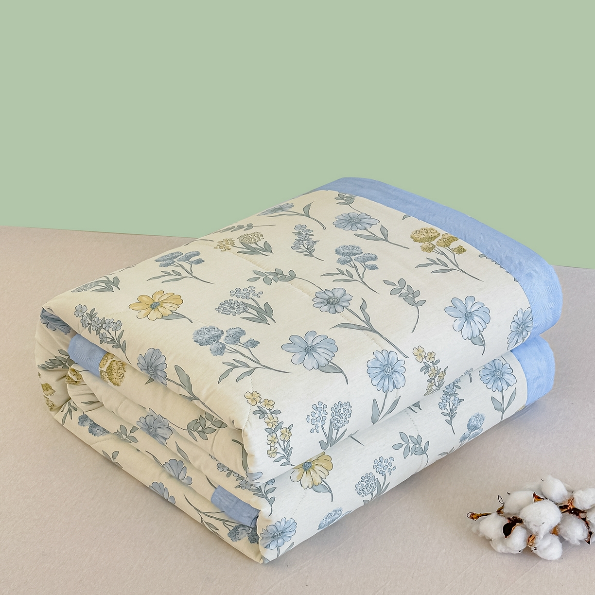 91家纺网 家纺一手货源 找家纺 首选家纺 2026春夏新款100%全棉纯棉棉花夏被夏凉被空调被 青花