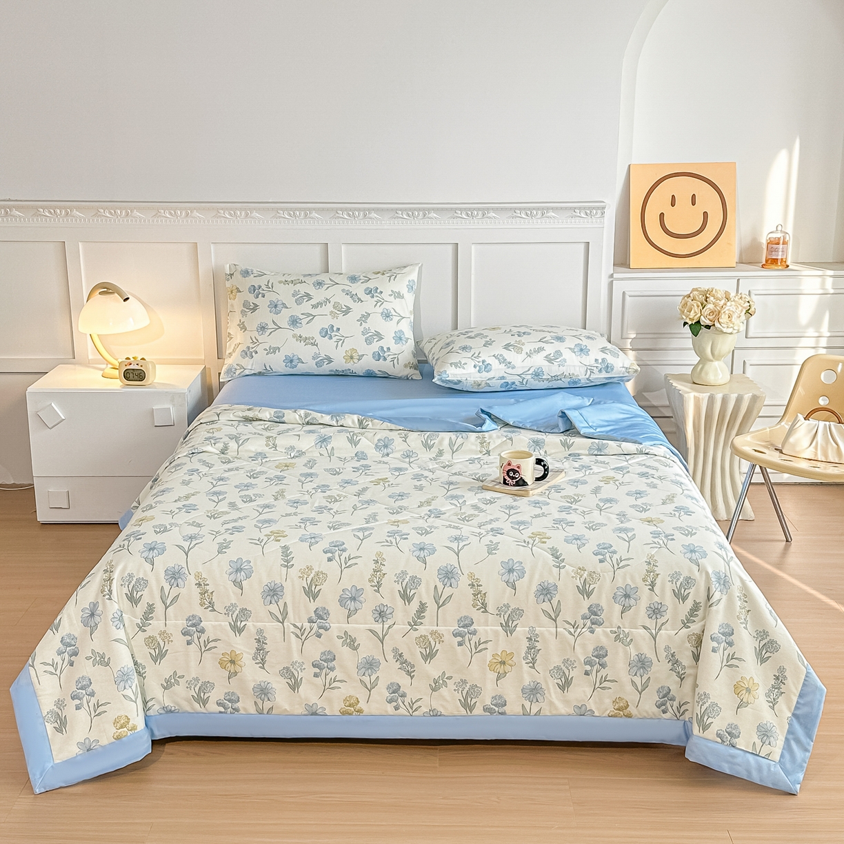 91家纺网 家纺一手货源 找家纺 首选家纺 2026春夏新款100%全棉纯棉棉花夏被夏凉被空调被 青花