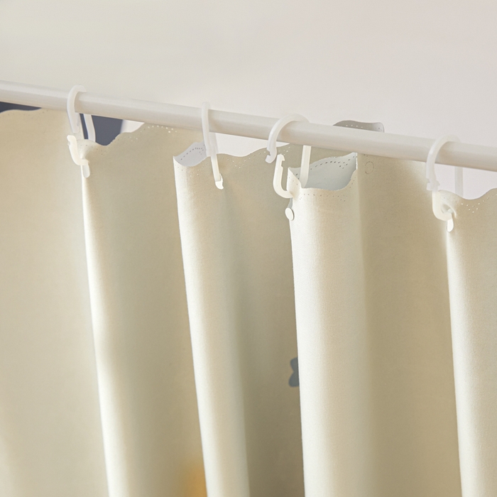 91家纺网 家纺一手货源 找家纺 壹和 2026新款强遮光纳米技术静电植绒环保透气床帘加密纱学生蚊帐 月亮猫