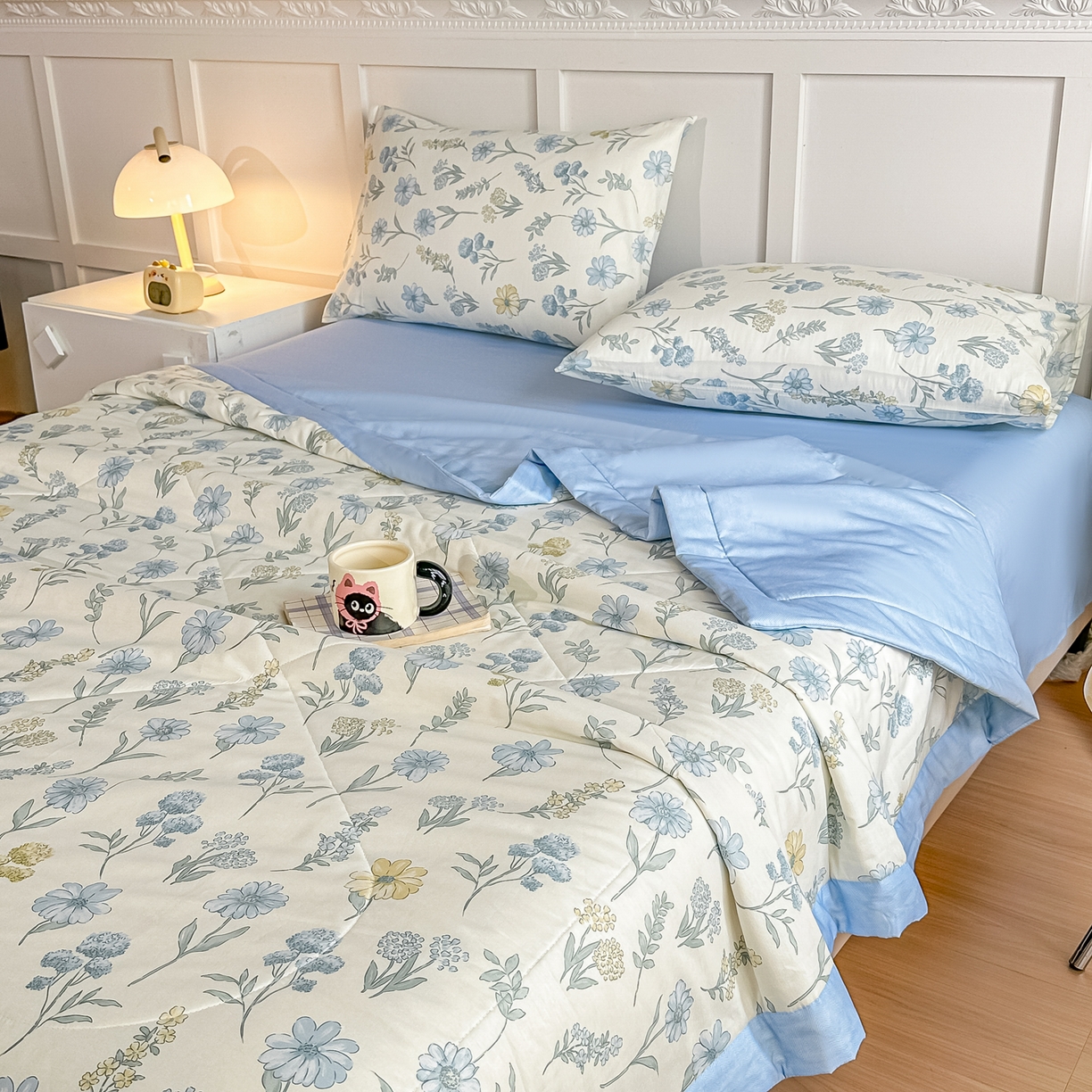 91家纺网 家纺一手货源 找家纺 首选家纺 2026春夏新款100%全棉纯棉棉花夏被夏凉被空调被 青花