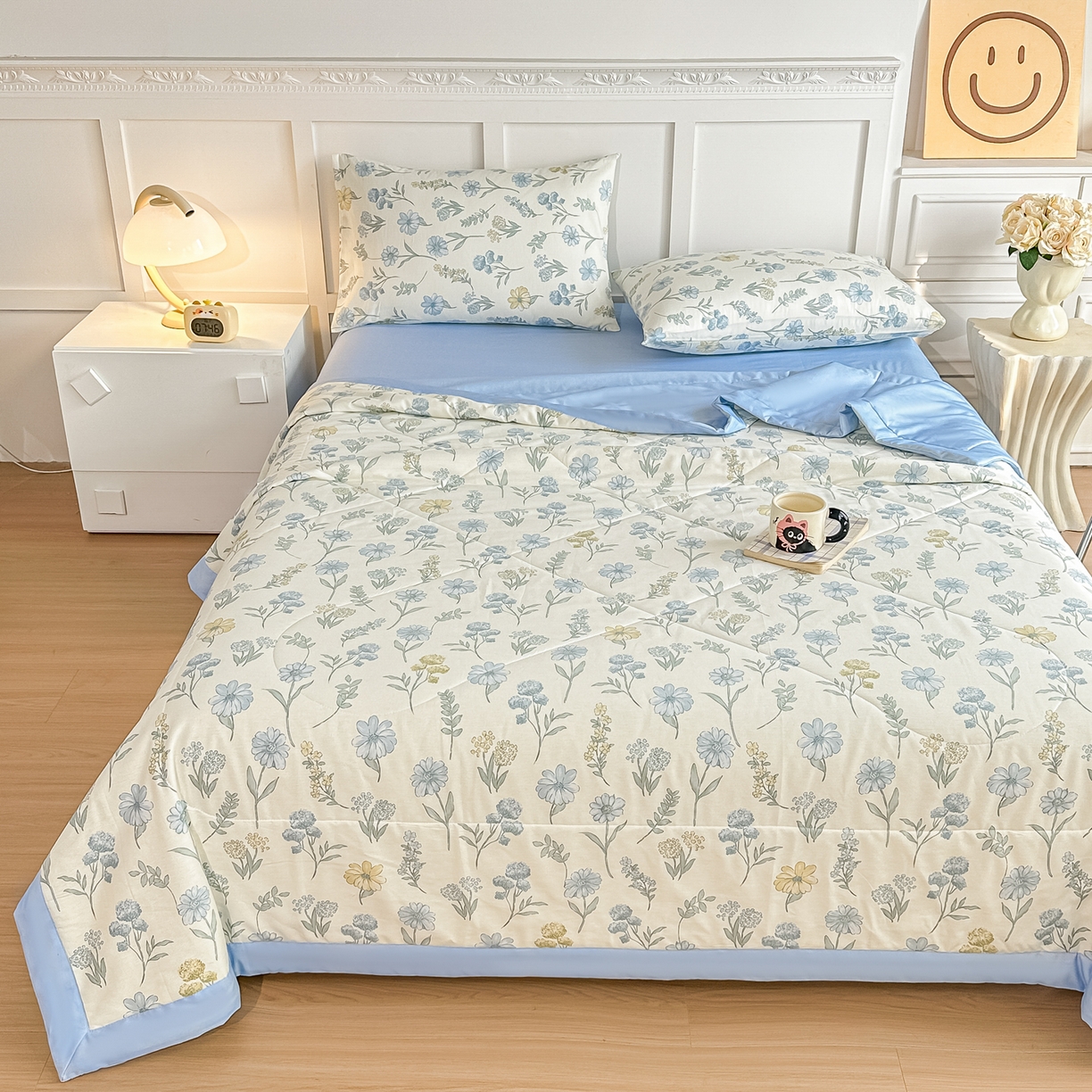 91家纺网 家纺一手货源 找家纺 首选家纺 2026春夏新款100%全棉纯棉棉花夏被夏凉被空调被 青花