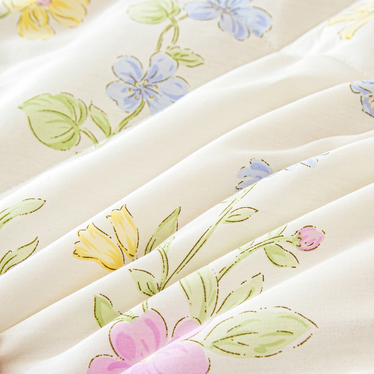 91家纺网 家纺一手货源 找家纺 美之润2026新款A类全棉印花夏被空调被夏凉被 花艺悠然