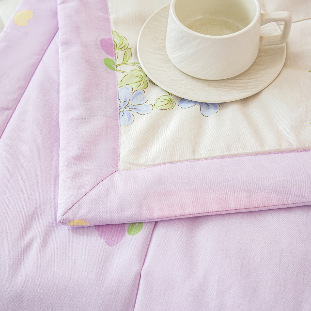 91家纺网 家纺一手货源 找家纺 美之润2026新款A类全棉印花夏被空调被夏凉被 花艺悠然