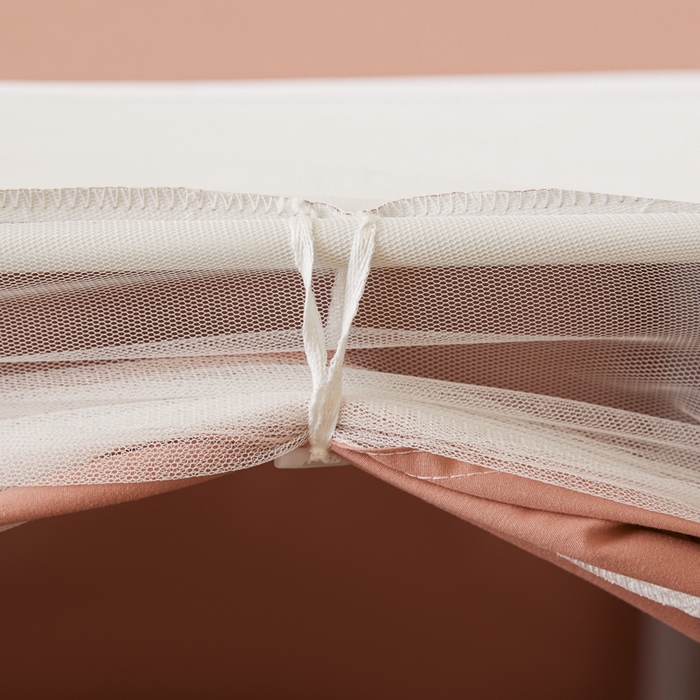 91家纺网 家纺一手货源 找家纺 壹和 2026新款强遮光纳米技术静电植绒环保透气床帘加密纱学生蚊帐 奶嘴布布