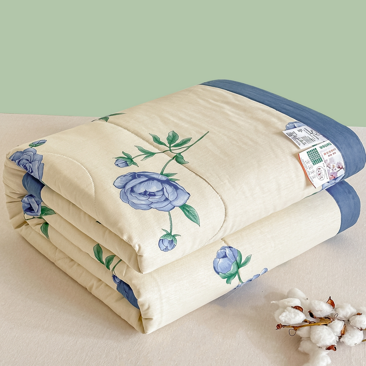 91家纺网 家纺一手货源 找家纺 首选家纺 2026春夏新款100%全棉纯棉棉花夏被夏凉被空调被 如月花秀