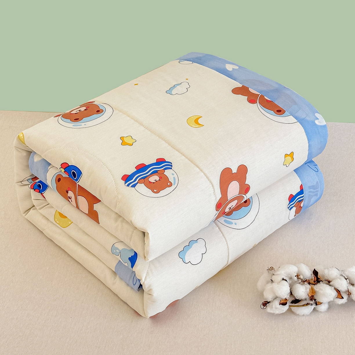 91家纺网 家纺一手货源 找家纺 首选家纺 2026春夏新款100%全棉纯棉棉花夏被夏凉被空调被 太空小熊