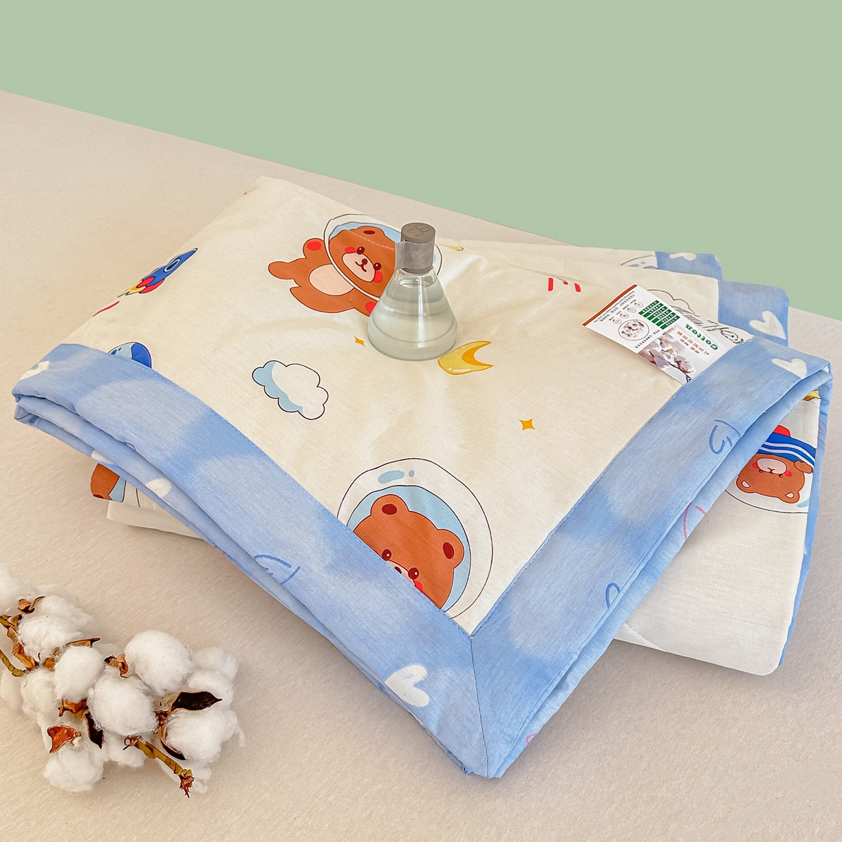 91家纺网 家纺一手货源 找家纺 首选家纺 2026春夏新款100%全棉纯棉棉花夏被夏凉被空调被 太空小熊