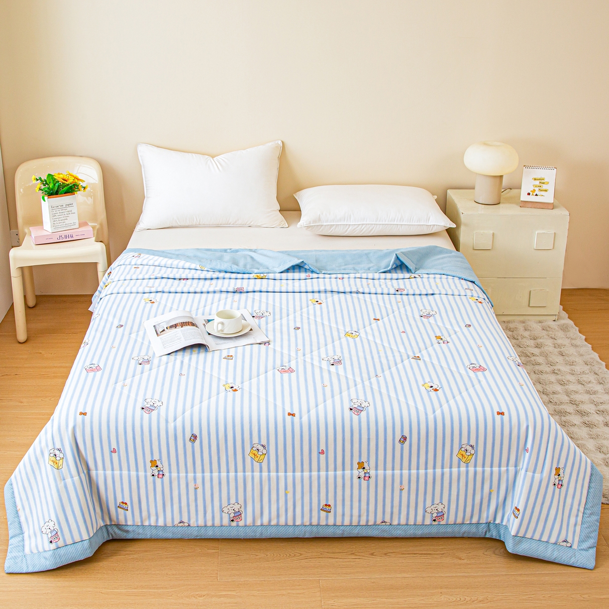 91家纺网 家纺一手货源 找家纺 美之润2026新款A类全棉印花夏被空调被夏凉被 梦宠星光