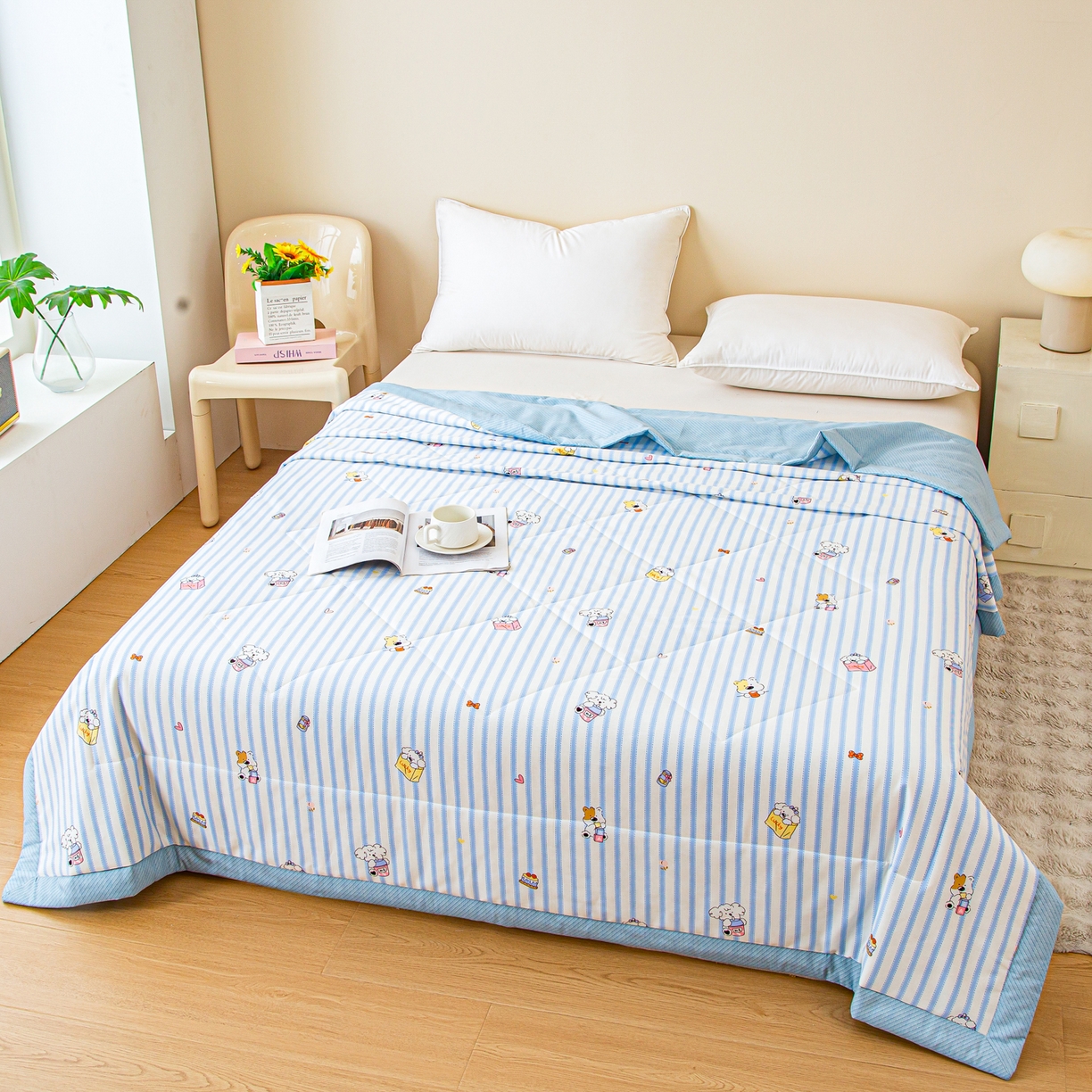 91家纺网 家纺一手货源 找家纺 美之润2026新款A类全棉印花夏被空调被夏凉被 梦宠星光