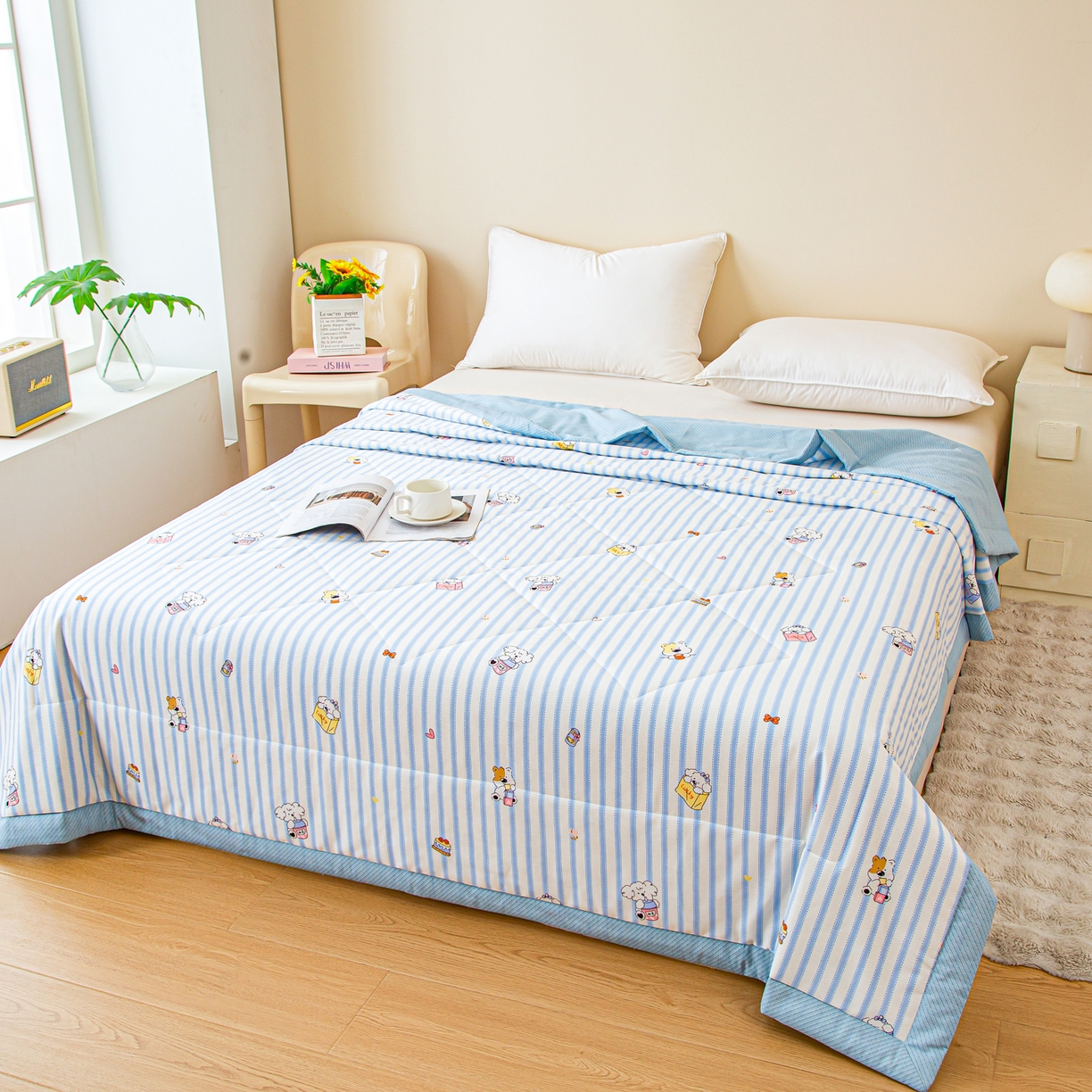 91家纺网 家纺一手货源 找家纺 美之润2026新款A类全棉印花夏被空调被夏凉被 梦宠星光