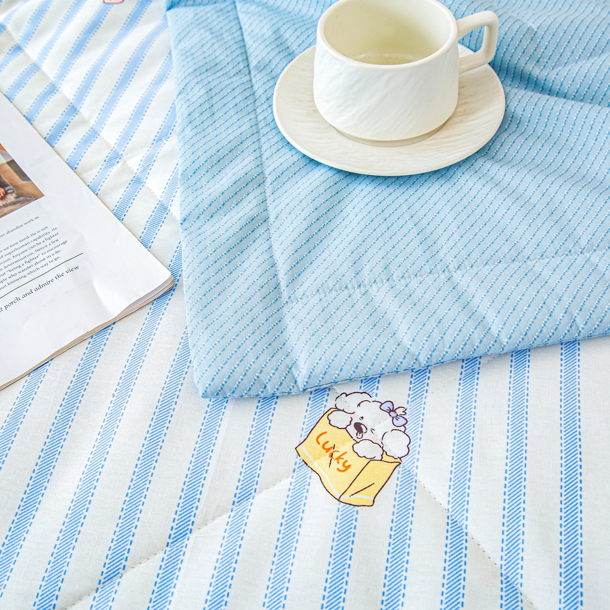 91家纺网 家纺一手货源 找家纺 美之润2026新款A类全棉印花夏被空调被夏凉被 梦宠星光