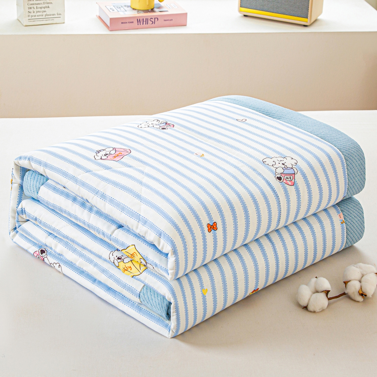 91家纺网 家纺一手货源 找家纺 美之润2026新款A类全棉印花夏被空调被夏凉被 梦宠星光