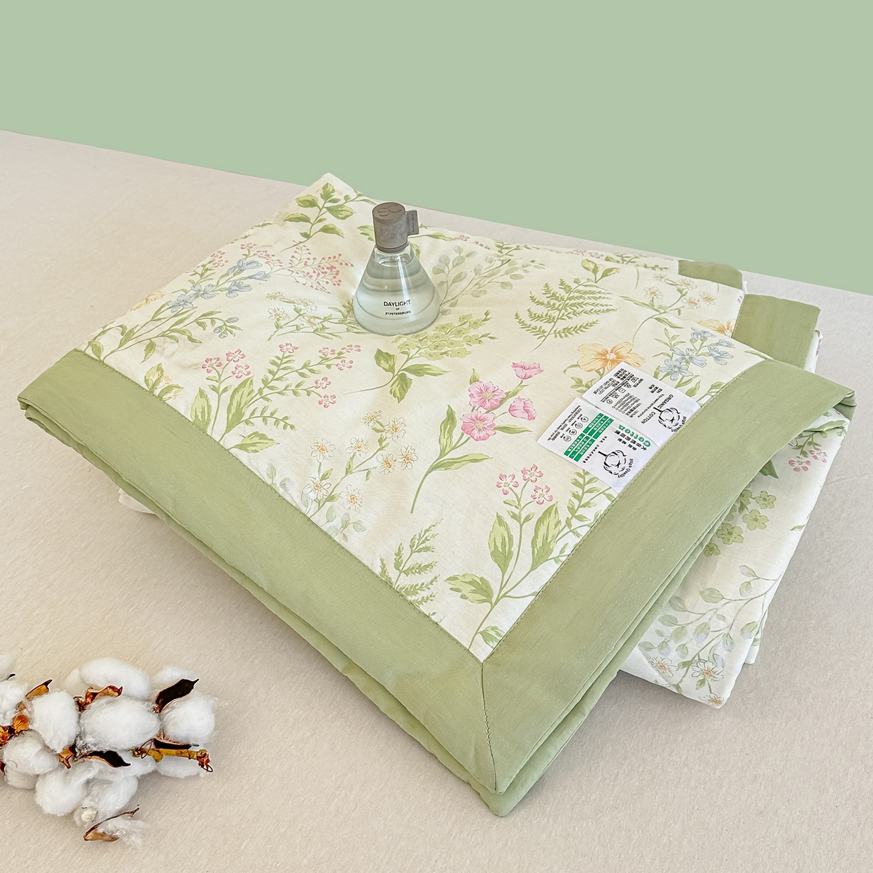 91家纺网 家纺一手货源 找家纺 首选家纺 2026春夏新款100%全棉纯棉棉花夏被夏凉被空调被 小叶物语