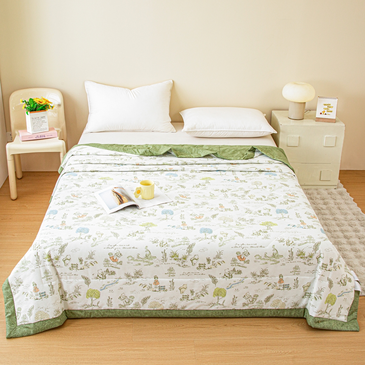 91家纺网 家纺一手货源 找家纺 美之润2026新款A类全棉印花夏被空调被夏凉被 童话故事米