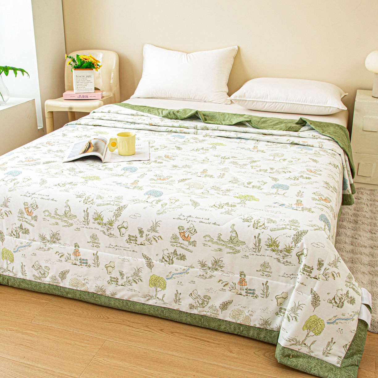 91家纺网 家纺一手货源 找家纺 美之润2026新款A类全棉印花夏被空调被夏凉被 童话故事米