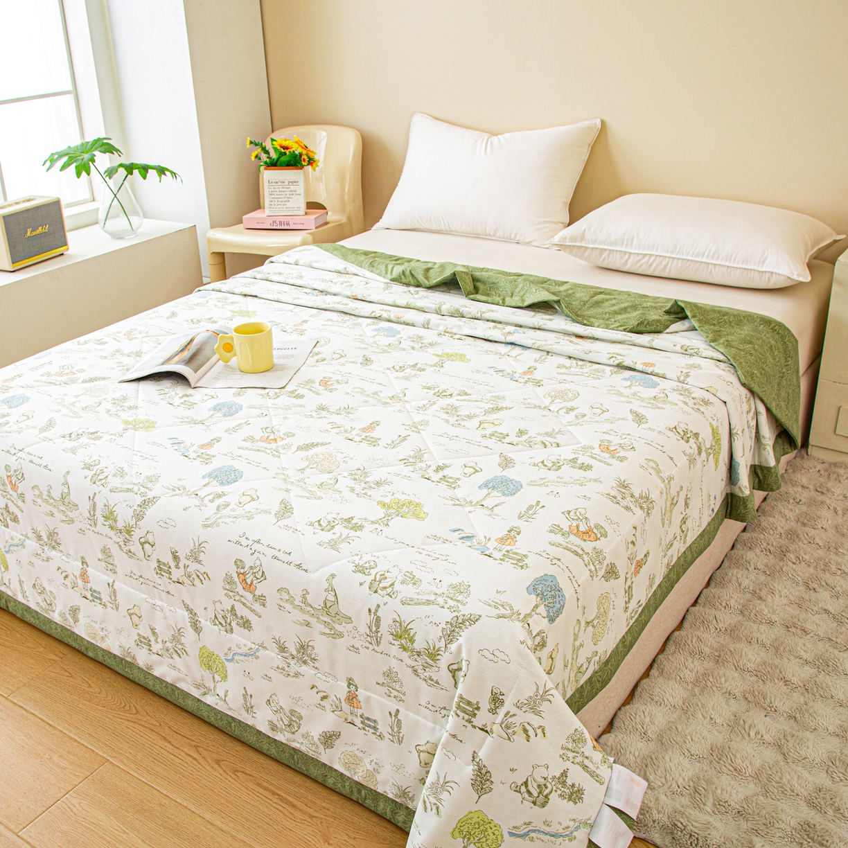 91家纺网 家纺一手货源 找家纺 美之润2026新款A类全棉印花夏被空调被夏凉被 童话故事米