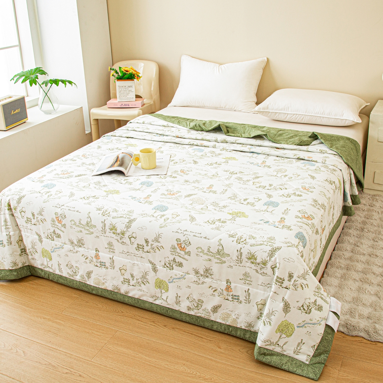 91家纺网 家纺一手货源 找家纺 美之润2026新款A类全棉印花夏被空调被夏凉被 童话故事米