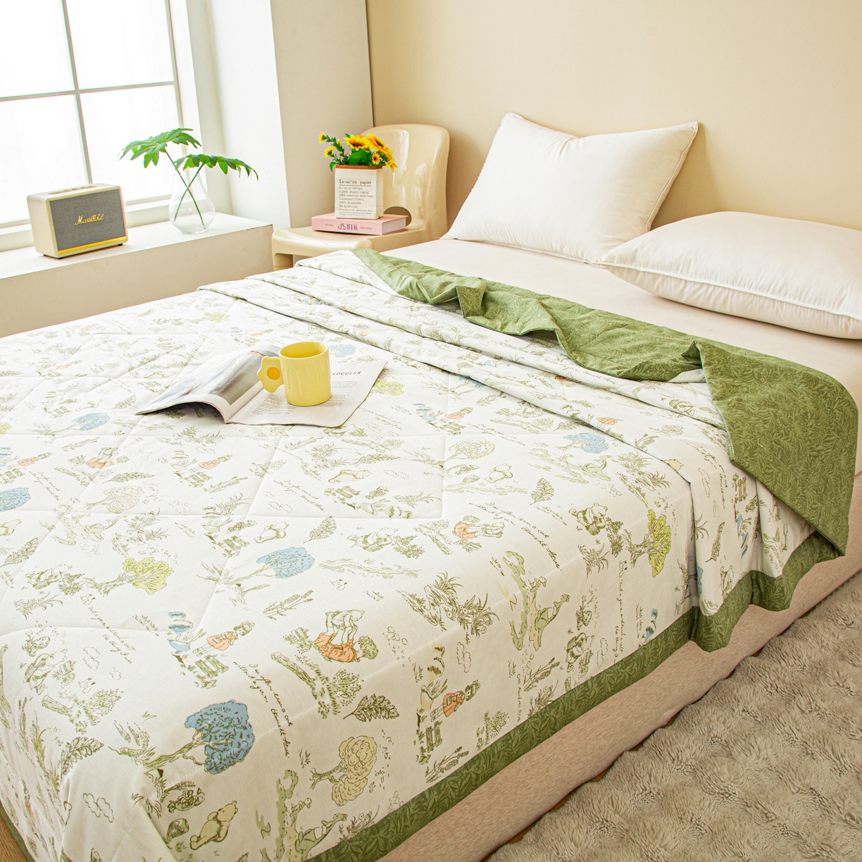 91家纺网 家纺一手货源 找家纺 美之润2026新款A类全棉印花夏被空调被夏凉被 童话故事米