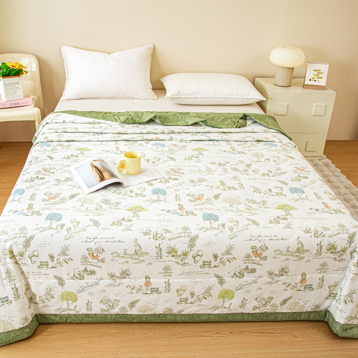 91家纺网 家纺一手货源 找家纺 美之润2026新款A类全棉印花夏被空调被夏凉被 童话故事米