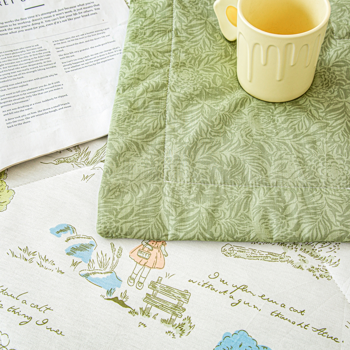 91家纺网 家纺一手货源 找家纺 美之润2026新款A类全棉印花夏被空调被夏凉被 童话故事米