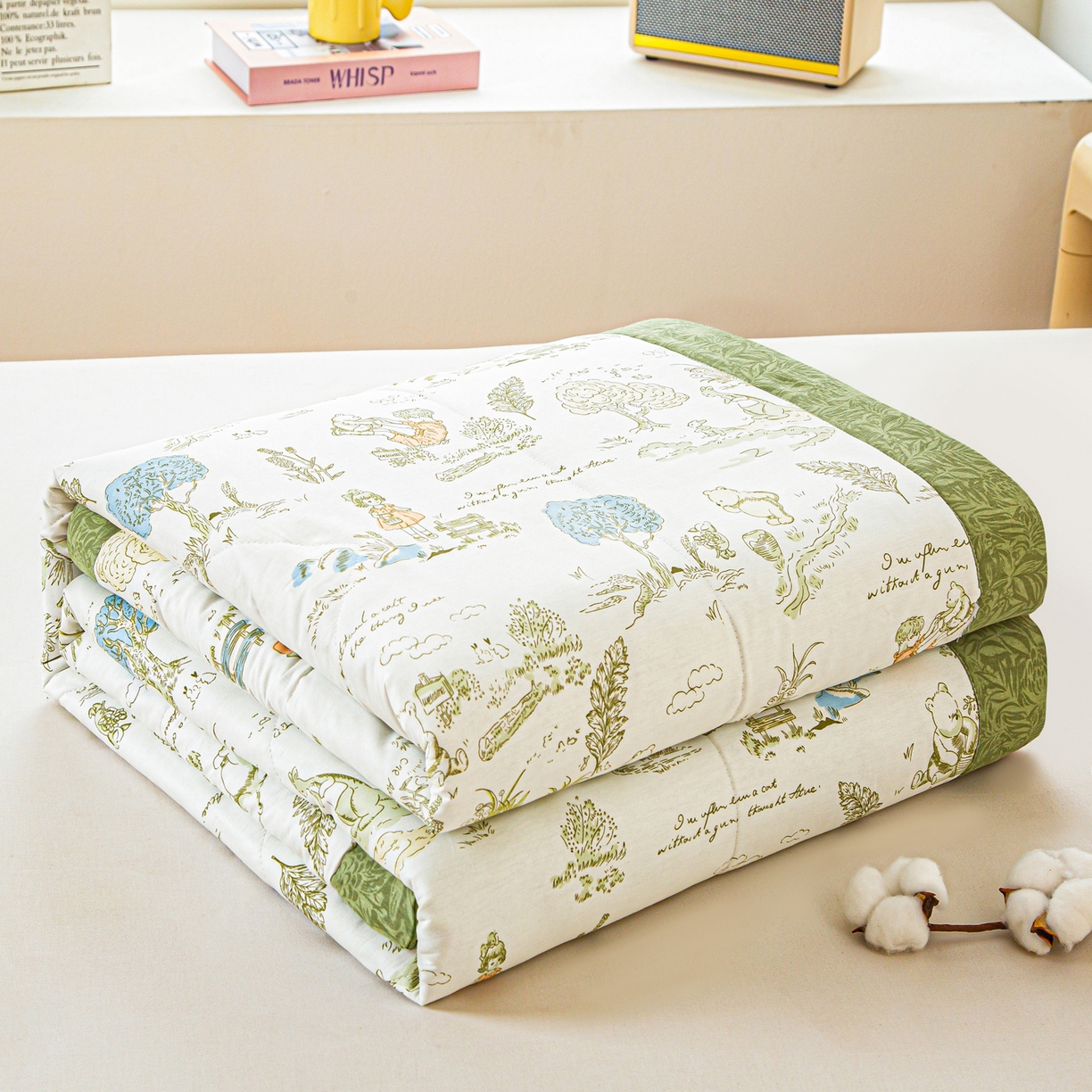 91家纺网 家纺一手货源 找家纺 美之润2026新款A类全棉印花夏被空调被夏凉被 童话故事米