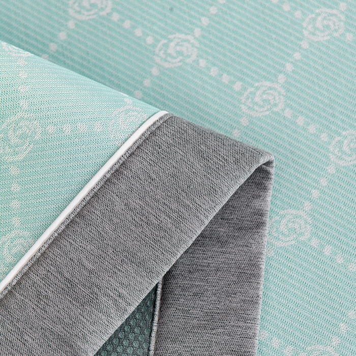 91家纺网 家纺一手货源 找家纺 小牛席业 2026新款轻奢风小玫瑰凉感冰丝席系列凉席藤席冰丝席冰丝席凉感席乳胶席凉感豆豆席 湖蓝