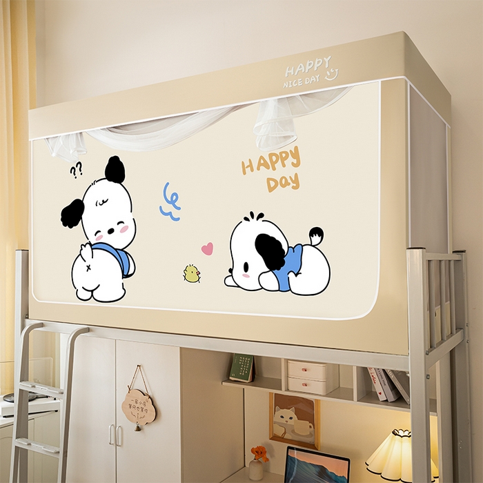 91家纺网 家纺一手货源 找家纺 壹和 2026新款涂银强遮光学生蚊帐 悠哈狗