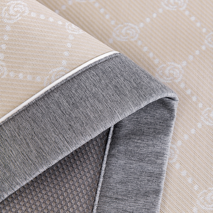 91家纺网 家纺一手货源 找家纺 小牛席业 2026新款轻奢风小玫瑰凉感冰丝席系列凉席藤席冰丝席冰丝席凉感席乳胶席凉感豆豆席 香槟