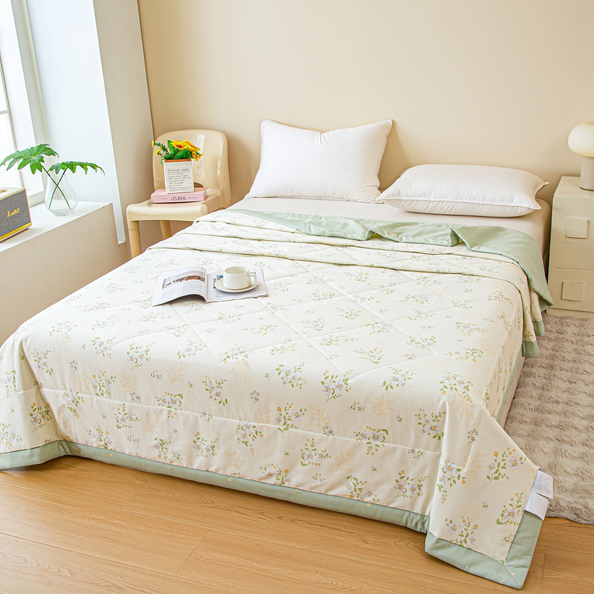 91家纺网 家纺一手货源 找家纺 美之润2026新款A类全棉印花夏被空调被夏凉被 夏日铃兰米