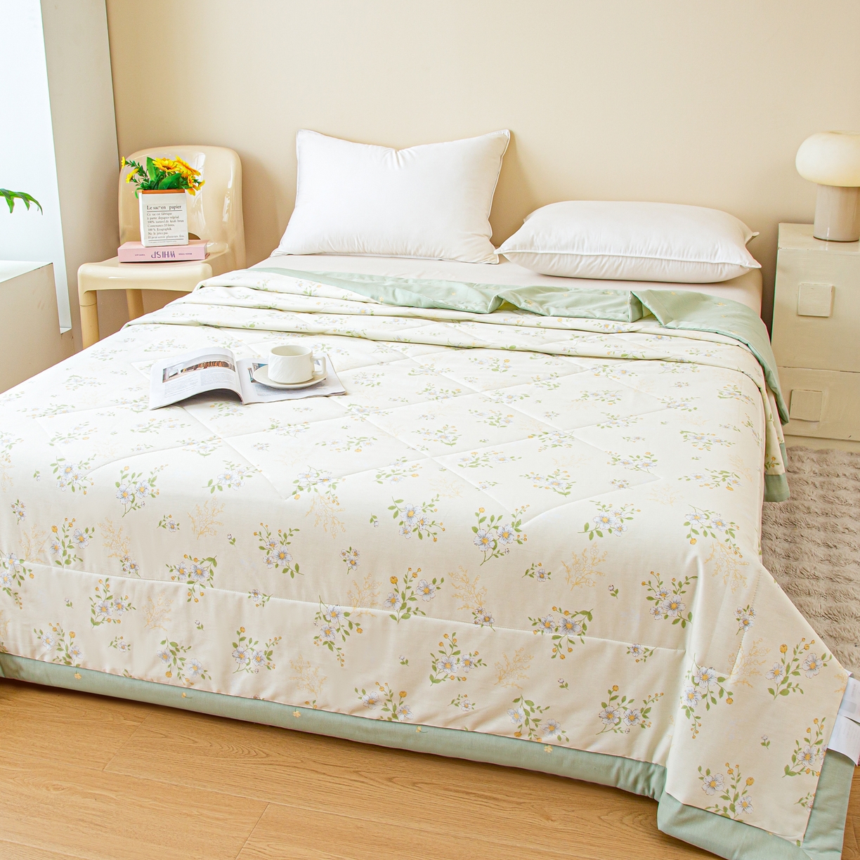 91家纺网 家纺一手货源 找家纺 美之润2026新款A类全棉印花夏被空调被夏凉被 夏日铃兰米