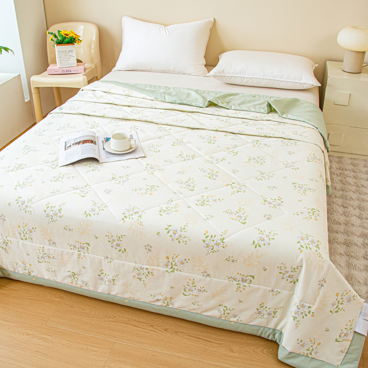 91家纺网 家纺一手货源 找家纺 美之润2026新款A类全棉印花夏被空调被夏凉被 夏日铃兰米