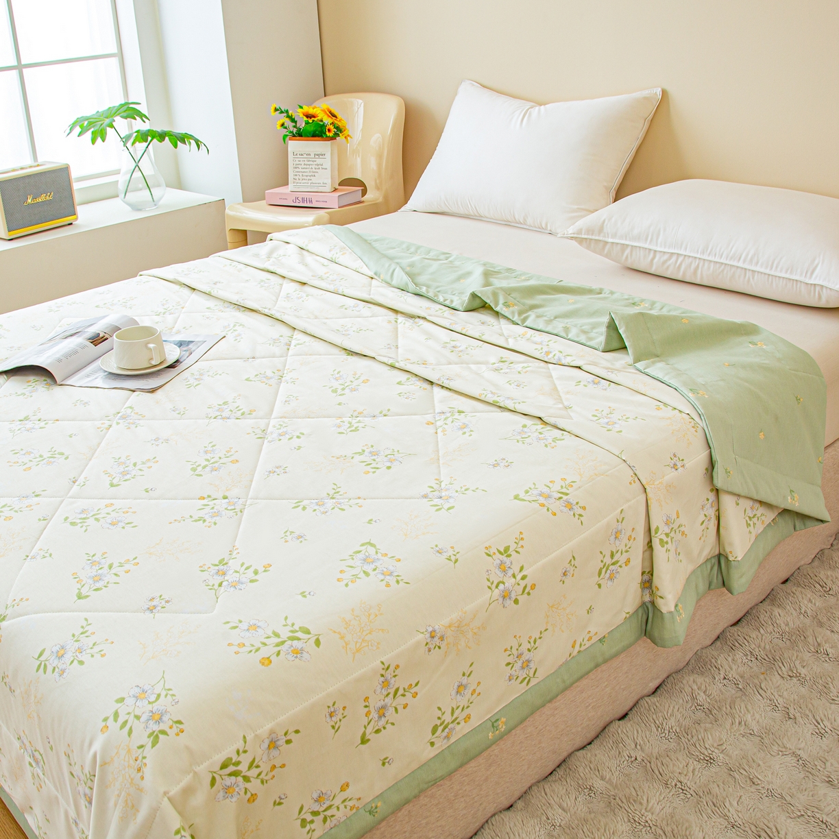 91家纺网 家纺一手货源 找家纺 美之润2026新款A类全棉印花夏被空调被夏凉被 夏日铃兰米