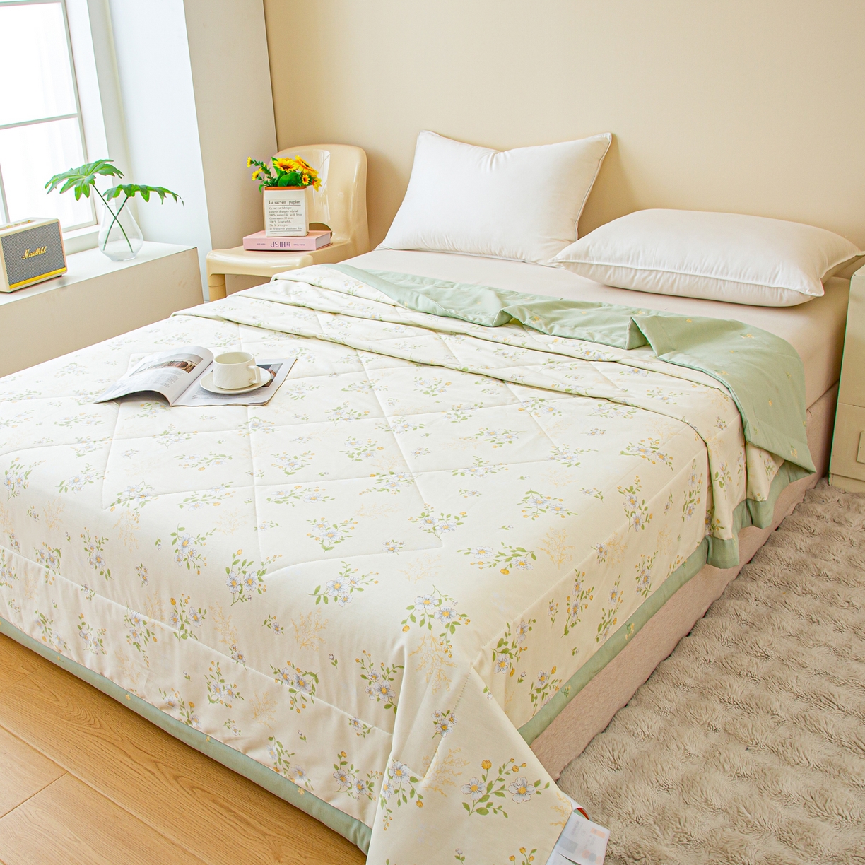 91家纺网 家纺一手货源 找家纺 美之润2026新款A类全棉印花夏被空调被夏凉被 夏日铃兰米