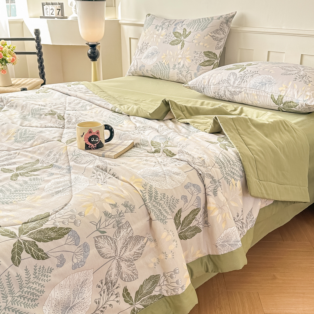 91家纺网 家纺一手货源 找家纺 首选家纺 2026春夏新款100%全棉纯棉棉花夏被夏凉被空调被 叶初