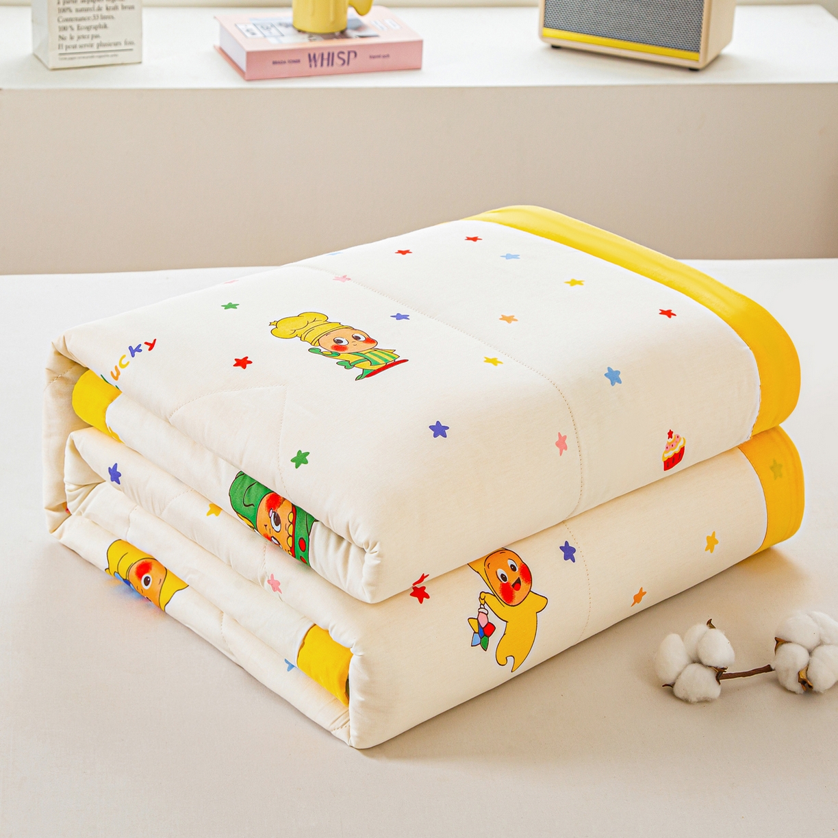 91家纺网 家纺一手货源 找家纺 美之润2026新款A类全棉印花夏被空调被夏凉被 星星人皇