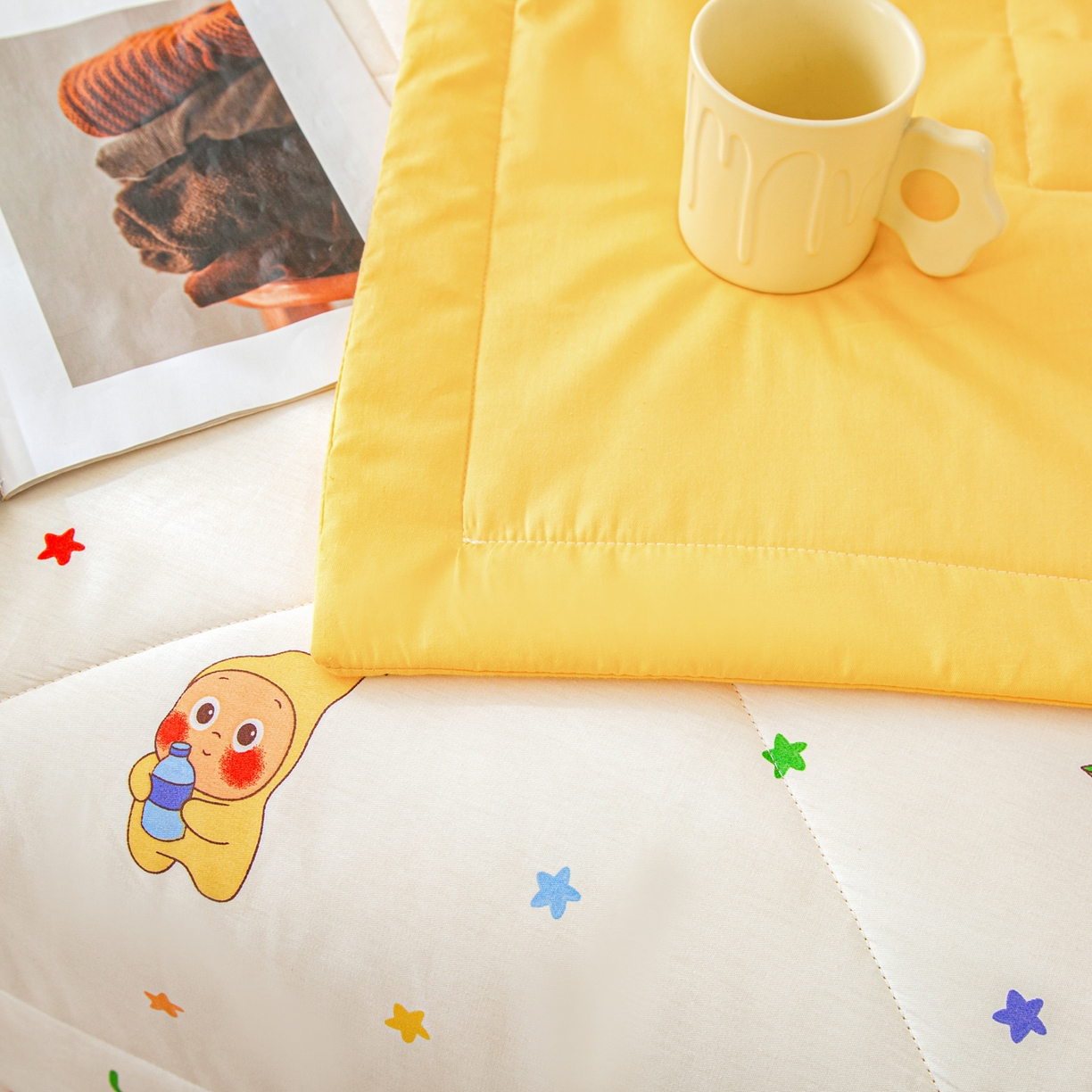 91家纺网 家纺一手货源 找家纺 美之润2026新款A类全棉印花夏被空调被夏凉被 星星人皇