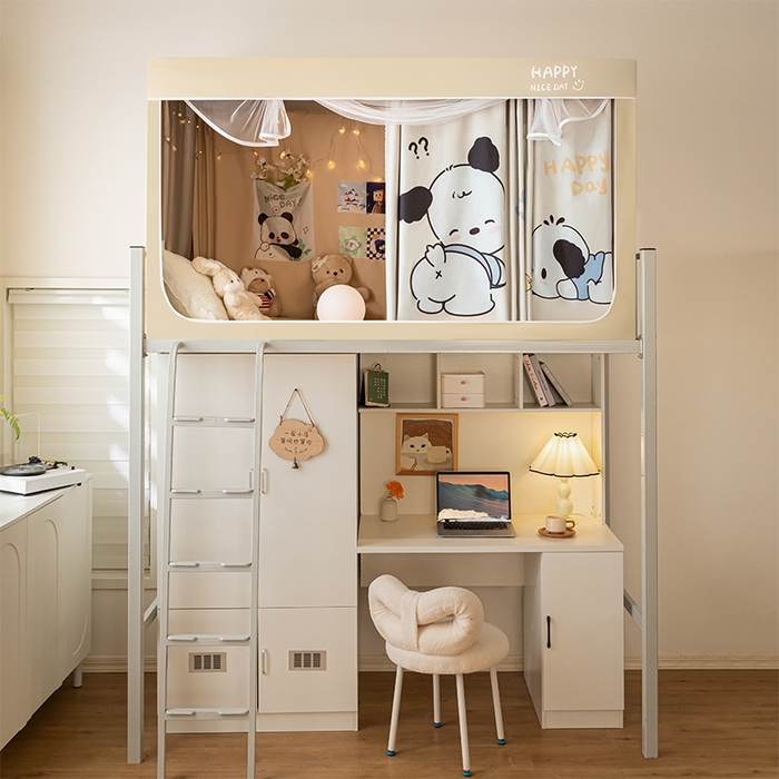 91家纺网 家纺一手货源 找家纺 壹和 2026新款涂银强遮光学生蚊帐 悠哈狗