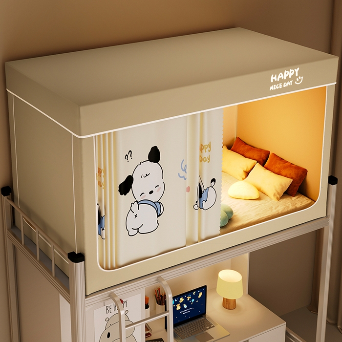 91家纺网 家纺一手货源 找家纺 壹和 2026新款涂银强遮光学生蚊帐 悠哈狗