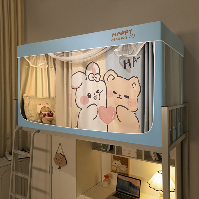 91家纺网 家纺一手货源 找家纺 壹和 2026新款涂银强遮光学生蚊帐 恋爱季节