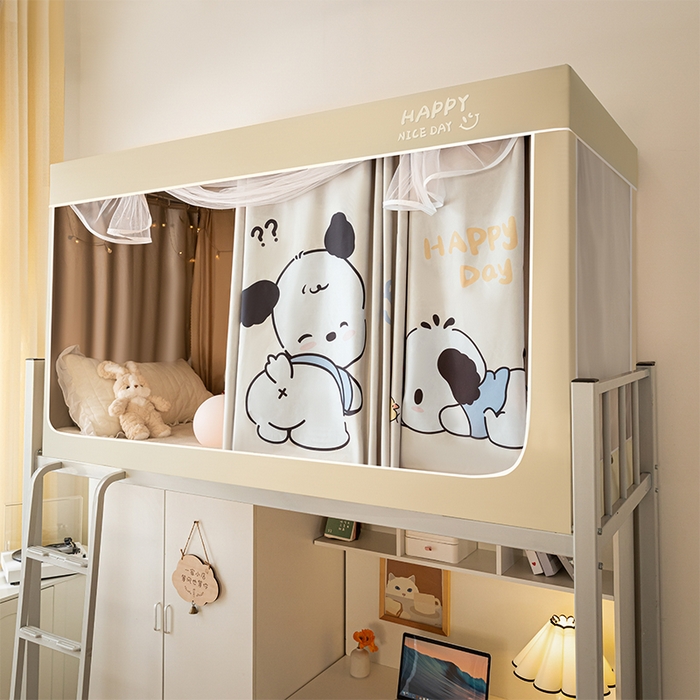 91家纺网 家纺一手货源 找家纺 壹和 2026新款涂银强遮光学生蚊帐 悠哈狗