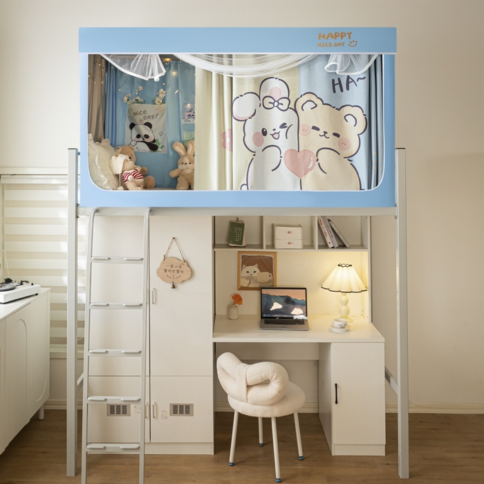 91家纺网 家纺一手货源 找家纺 壹和 2026新款涂银强遮光学生蚊帐 恋爱季节