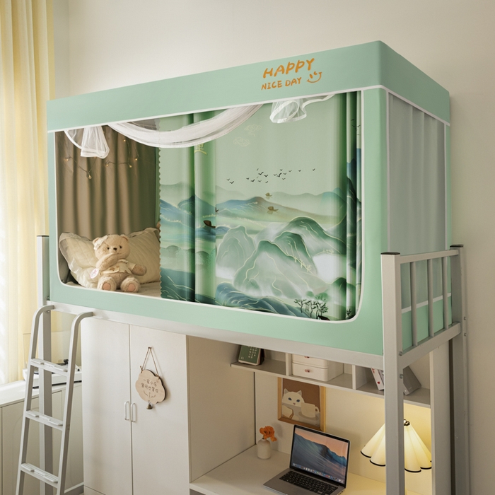 壹和 2026新款涂银强遮光学生蚊帐 千里江山