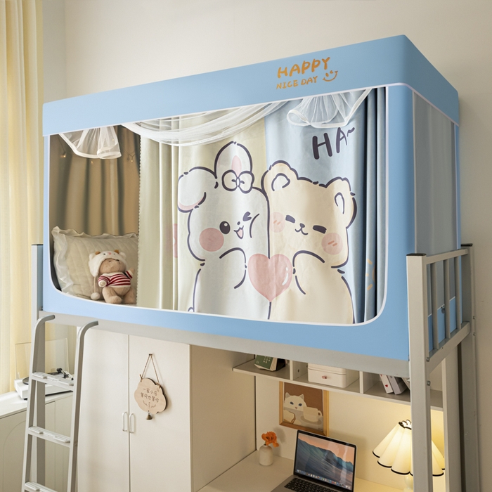 91家纺网 家纺一手货源 找家纺 壹和 2026新款涂银强遮光学生蚊帐 恋爱季节