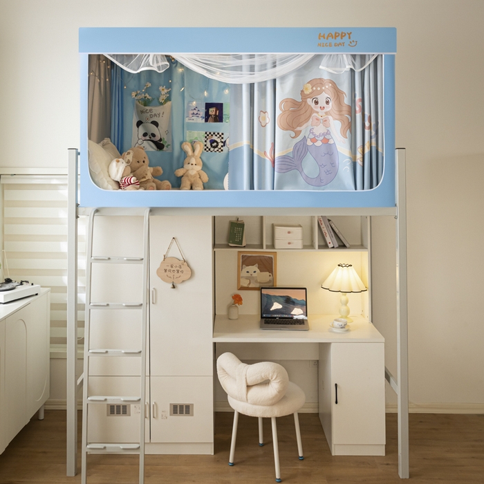 91家纺网 家纺一手货源 找家纺 壹和 2026新款涂银强遮光学生蚊帐 人鱼公主