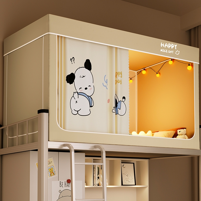 91家纺网 家纺一手货源 找家纺 壹和 2026新款涂银强遮光学生蚊帐 悠哈狗